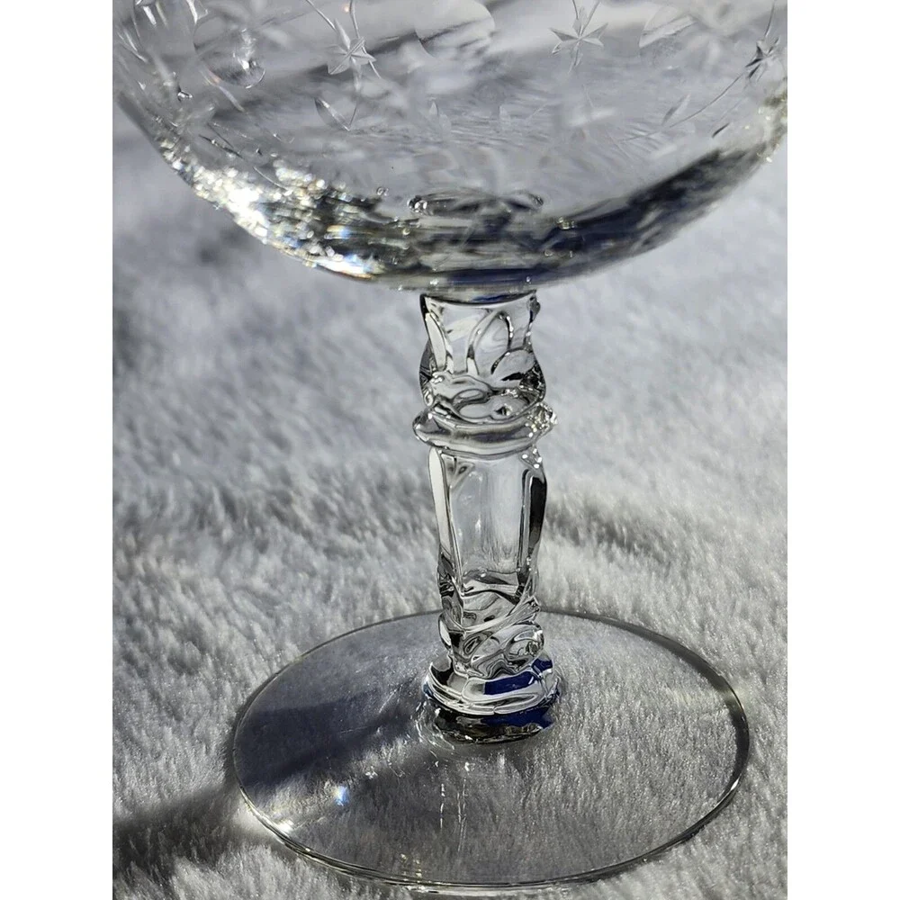 Vintage Champagne Glasses, Fostoria Christiana Pedestal Sherbet, Fine Crystal...